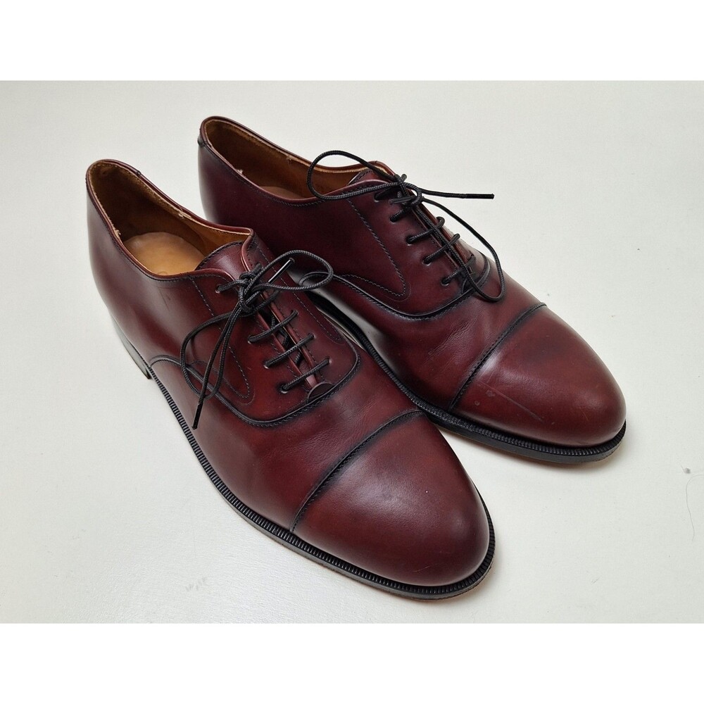 Men’s Cole Haan Burgundy Oxford Cap Toe Dress Shoes-USA Made-Size 10.5D